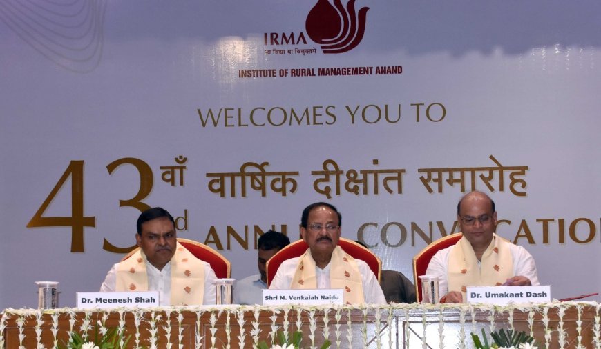 IRMA's students must play an important role in eliminating the gaps between urban and rural India: Venkaiah Naidu